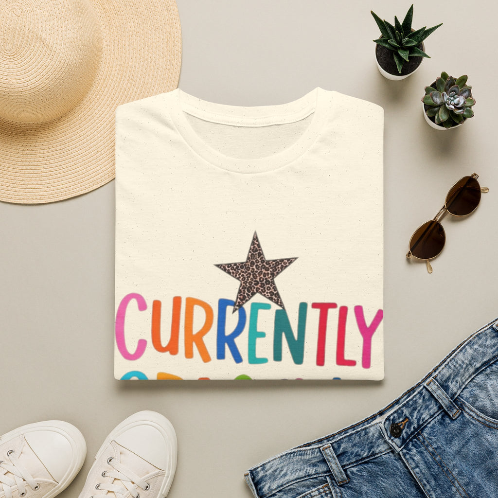 Currently Crashing Out T‑Shirt — Colorful Retro Stars Graphic Tee