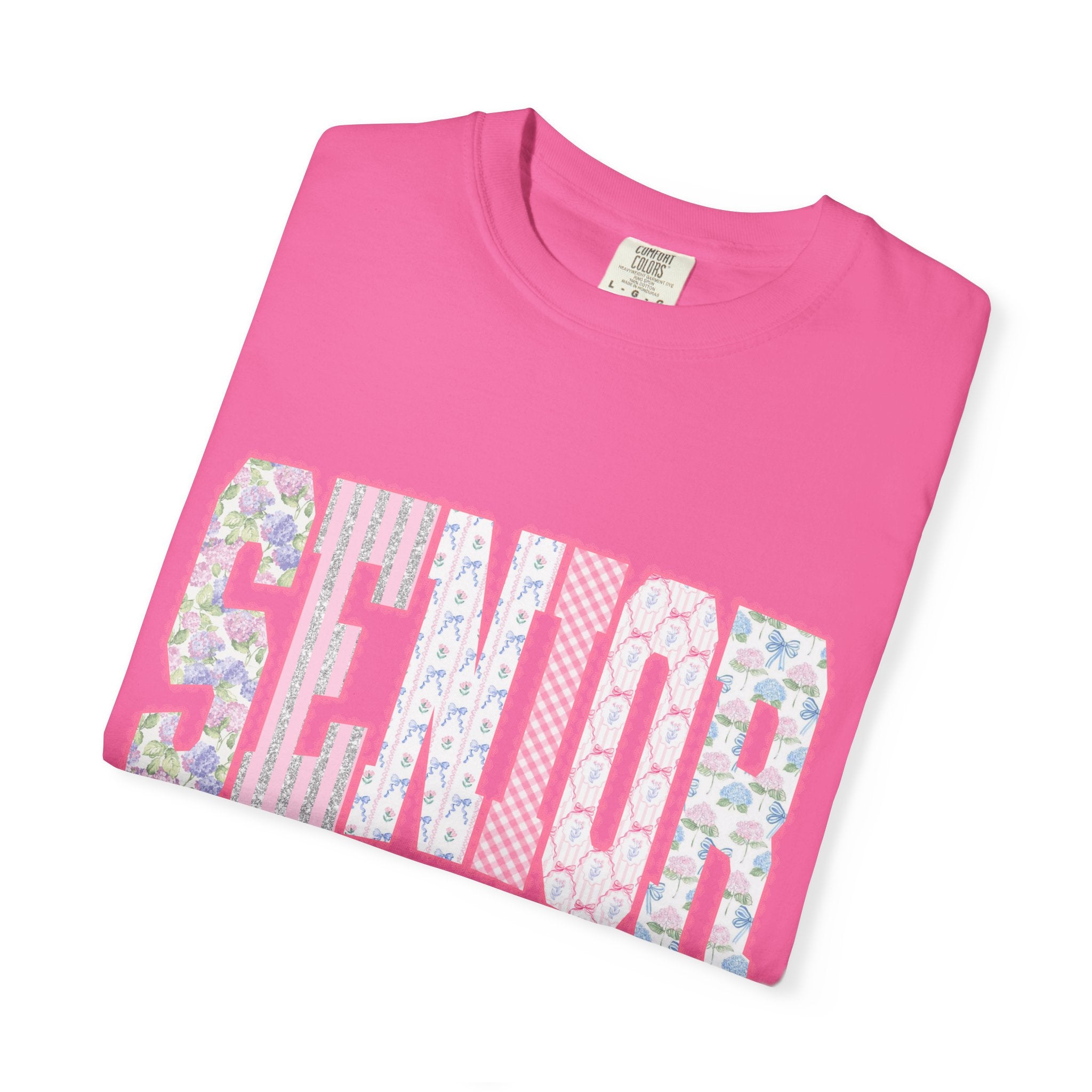 Senior 2027 Floral Patchwork T-Shirt
