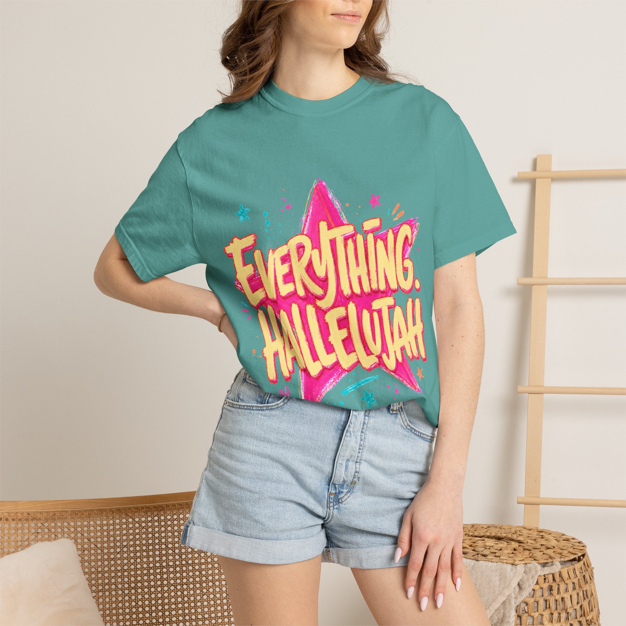 Everything Hallelujah T-Shirt — Retro Star Graphic Christian Tee