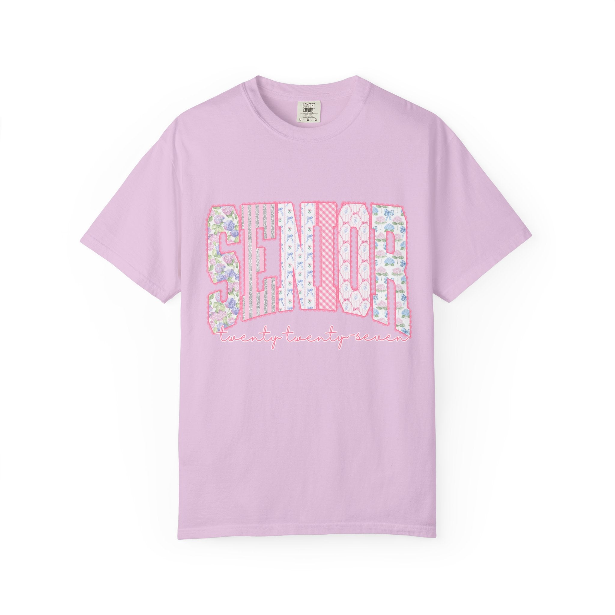 Senior 2027 Floral Patchwork T-Shirt