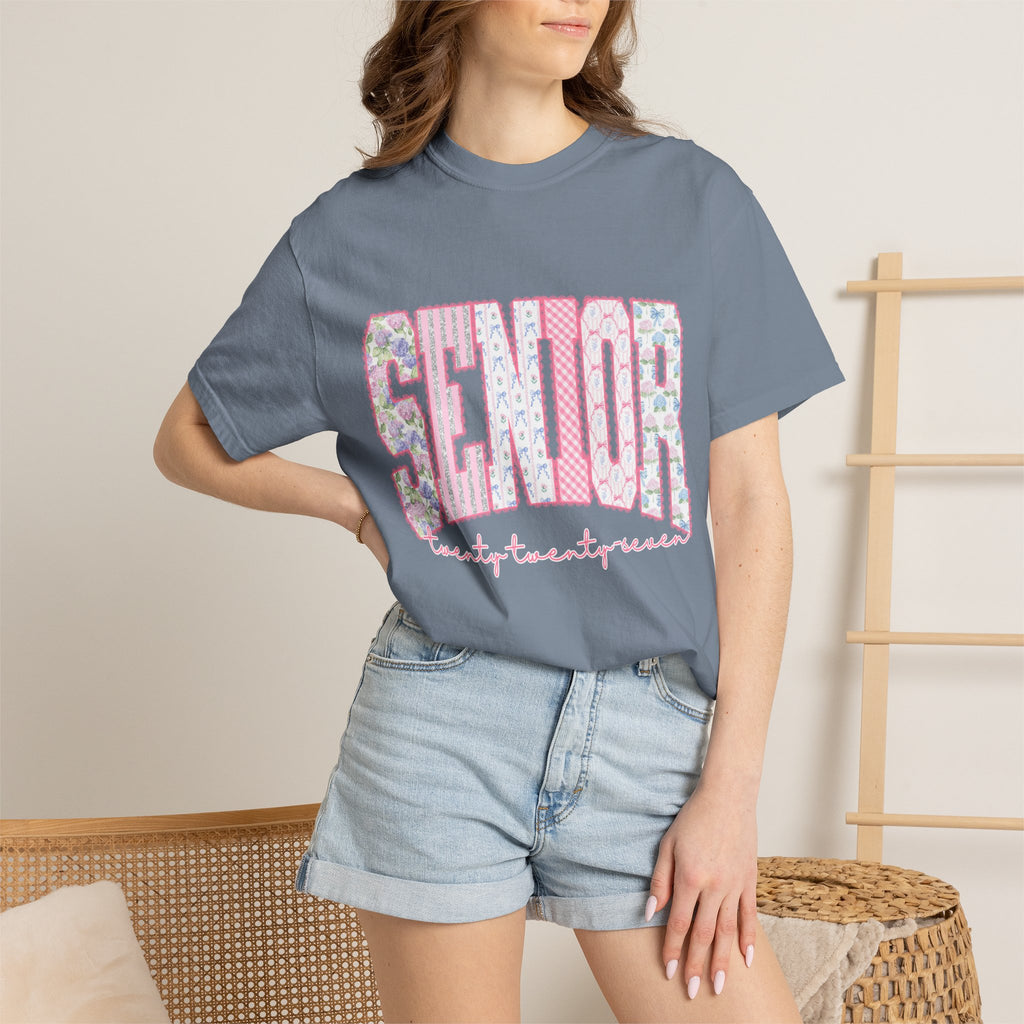 Senior 2027 Floral Patchwork T-Shirt