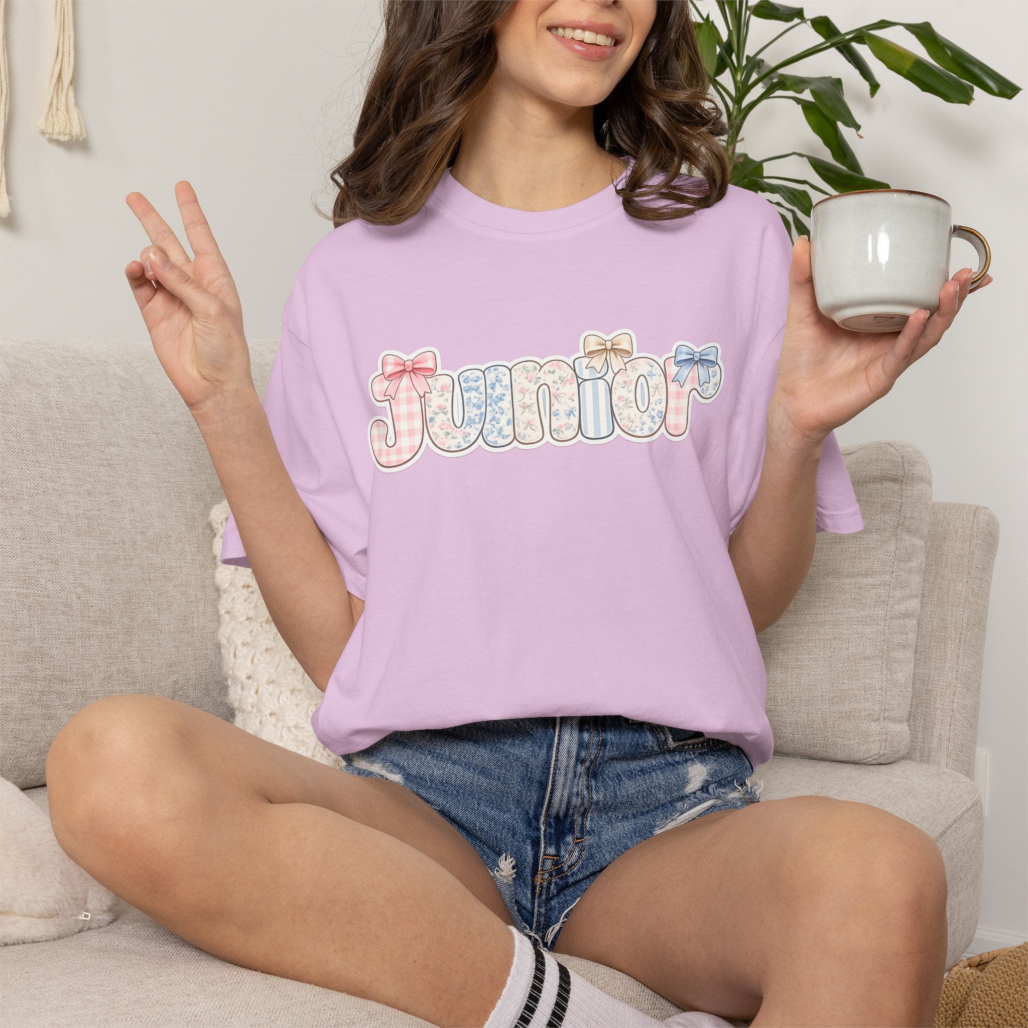 Junior Floral Graphic T-Shirt — Back-to-School College Crew Tee