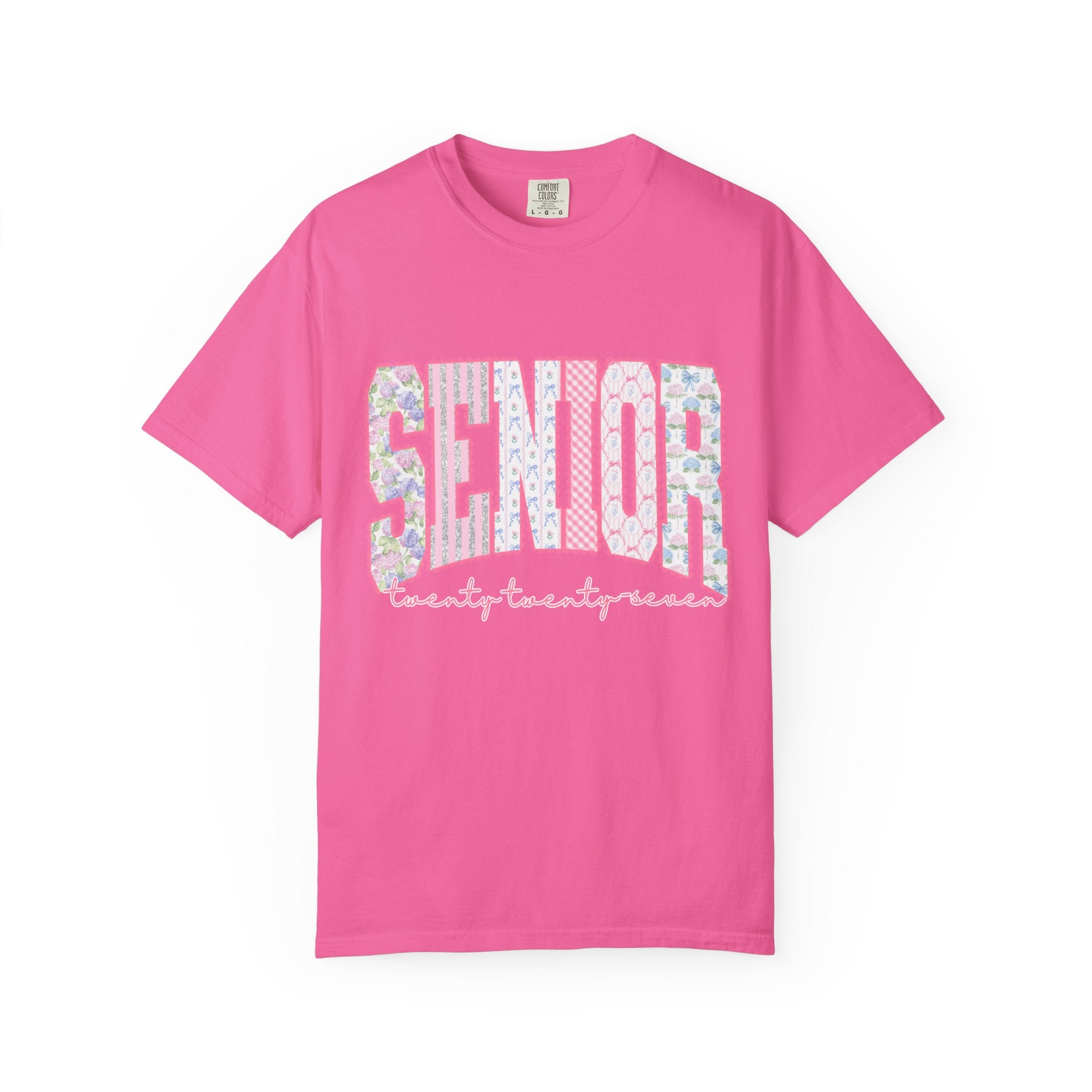 Senior 2027 Floral Patchwork T-Shirt