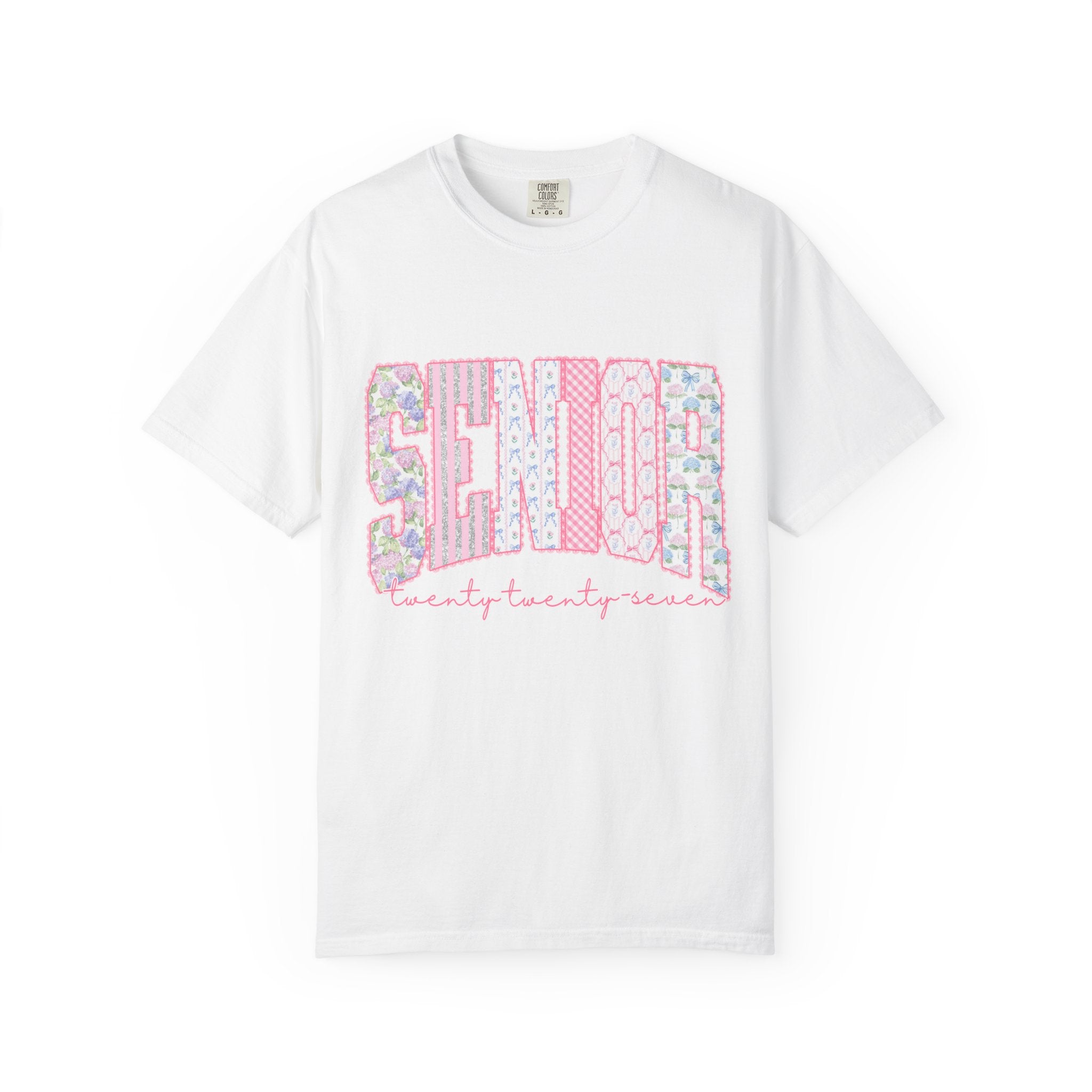 Senior 2027 Floral Patchwork T-Shirt