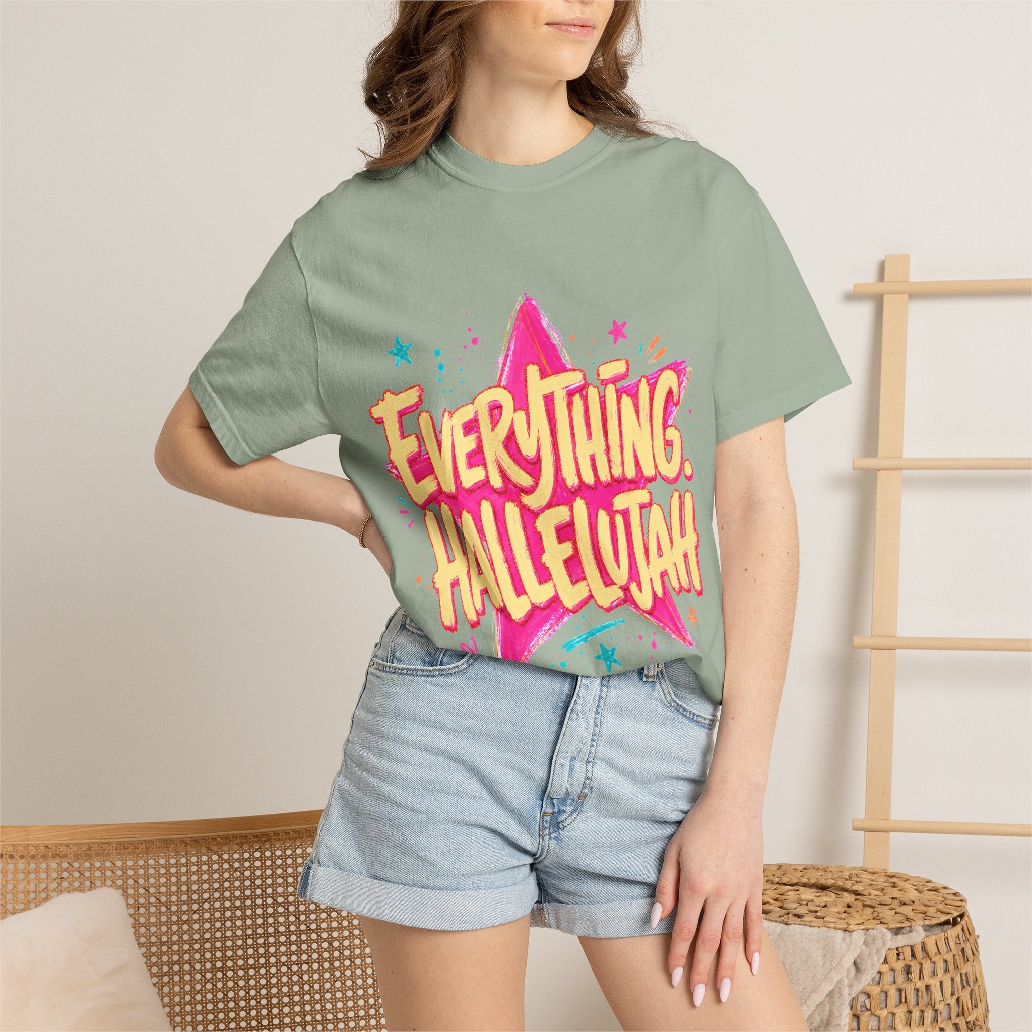 Everything Hallelujah T-Shirt — Retro Star Graphic Christian Tee