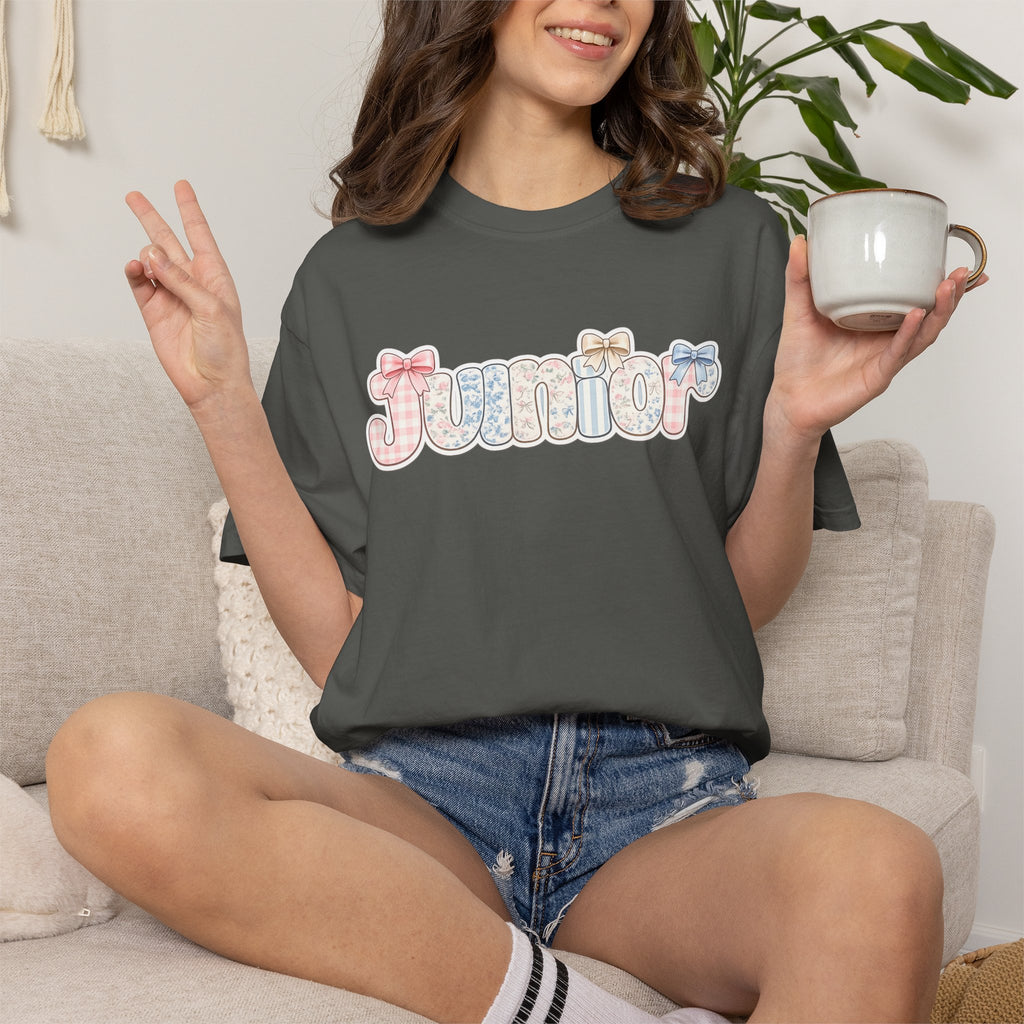 Junior Floral Graphic T-Shirt — Back-to-School College Crew Tee