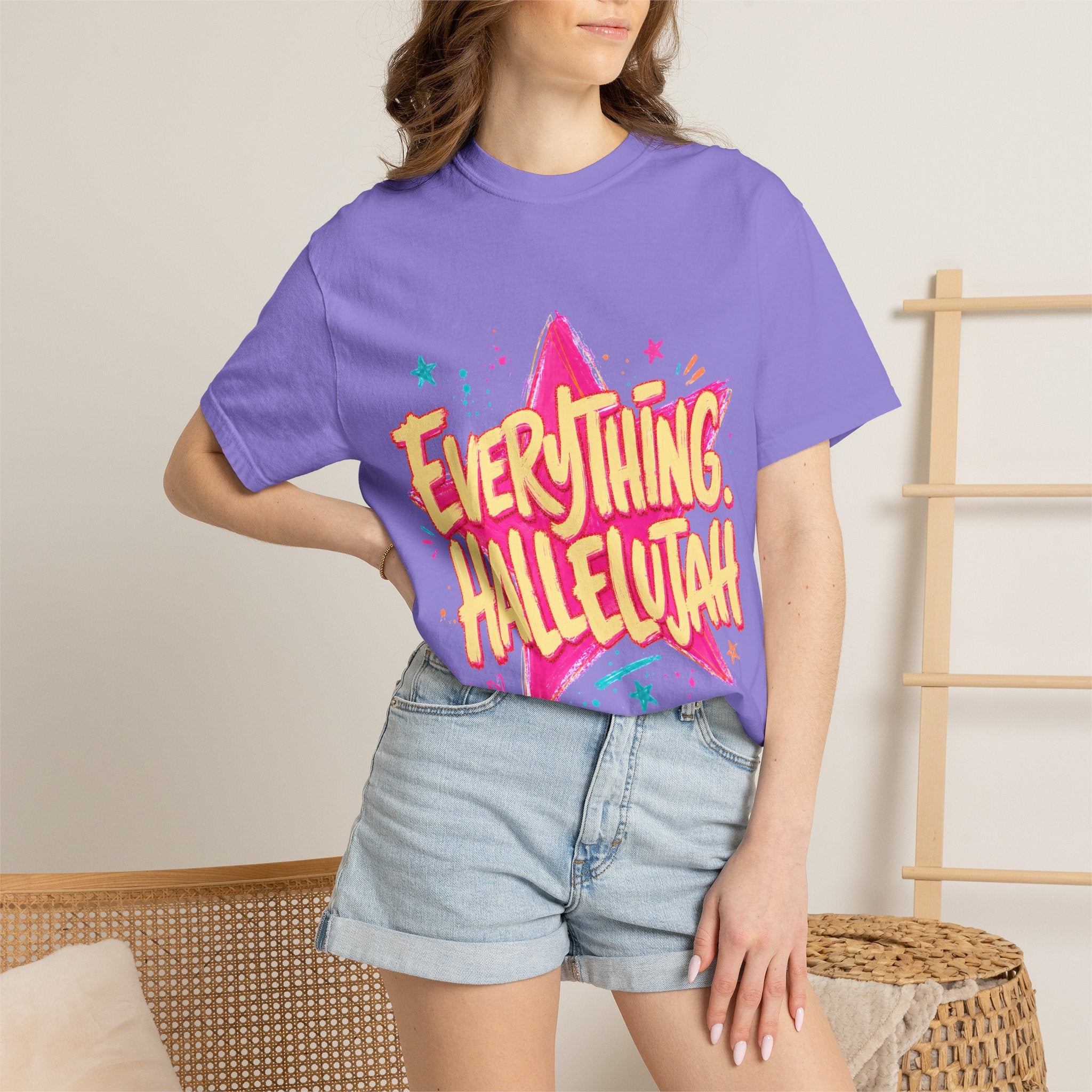 Everything Hallelujah T-Shirt — Retro Star Graphic Christian Tee