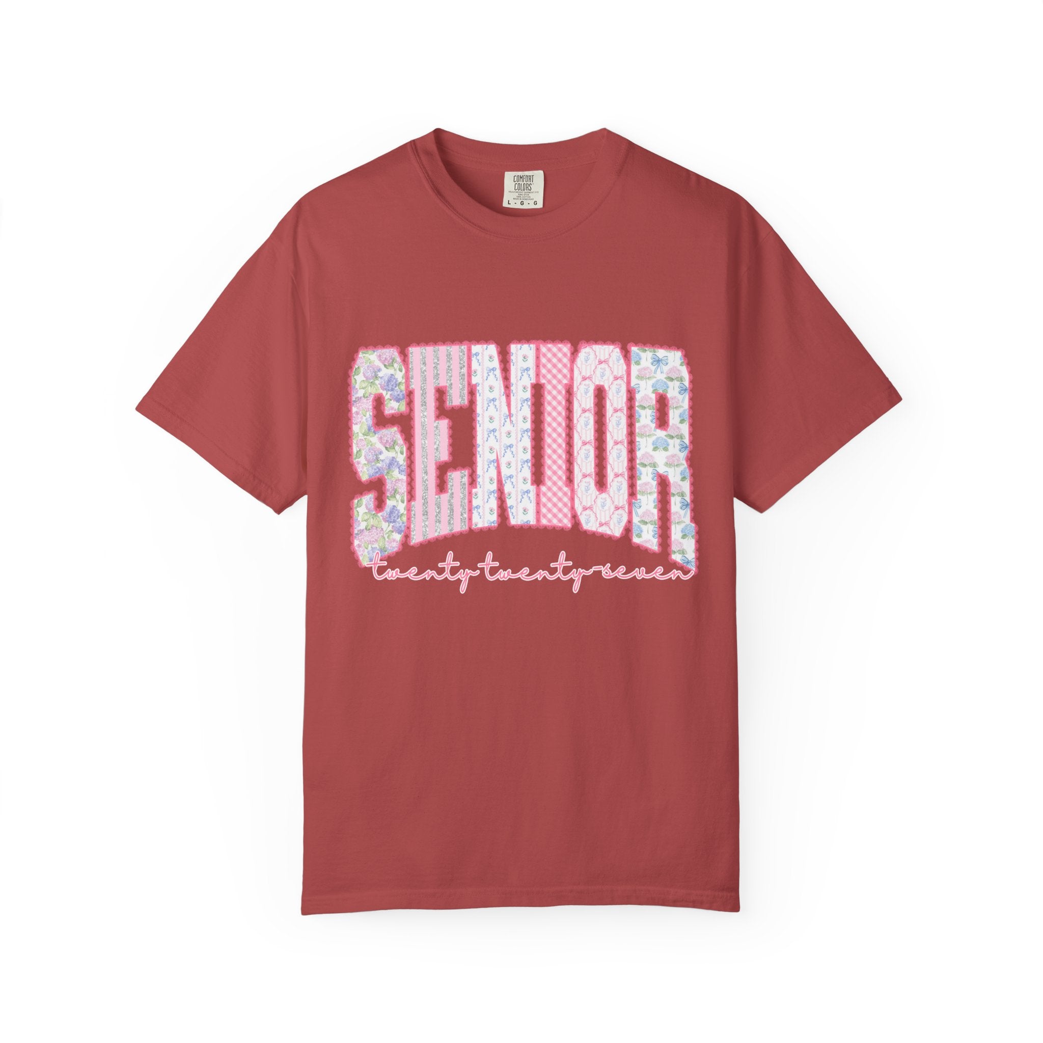 Senior 2027 Floral Patchwork T-Shirt