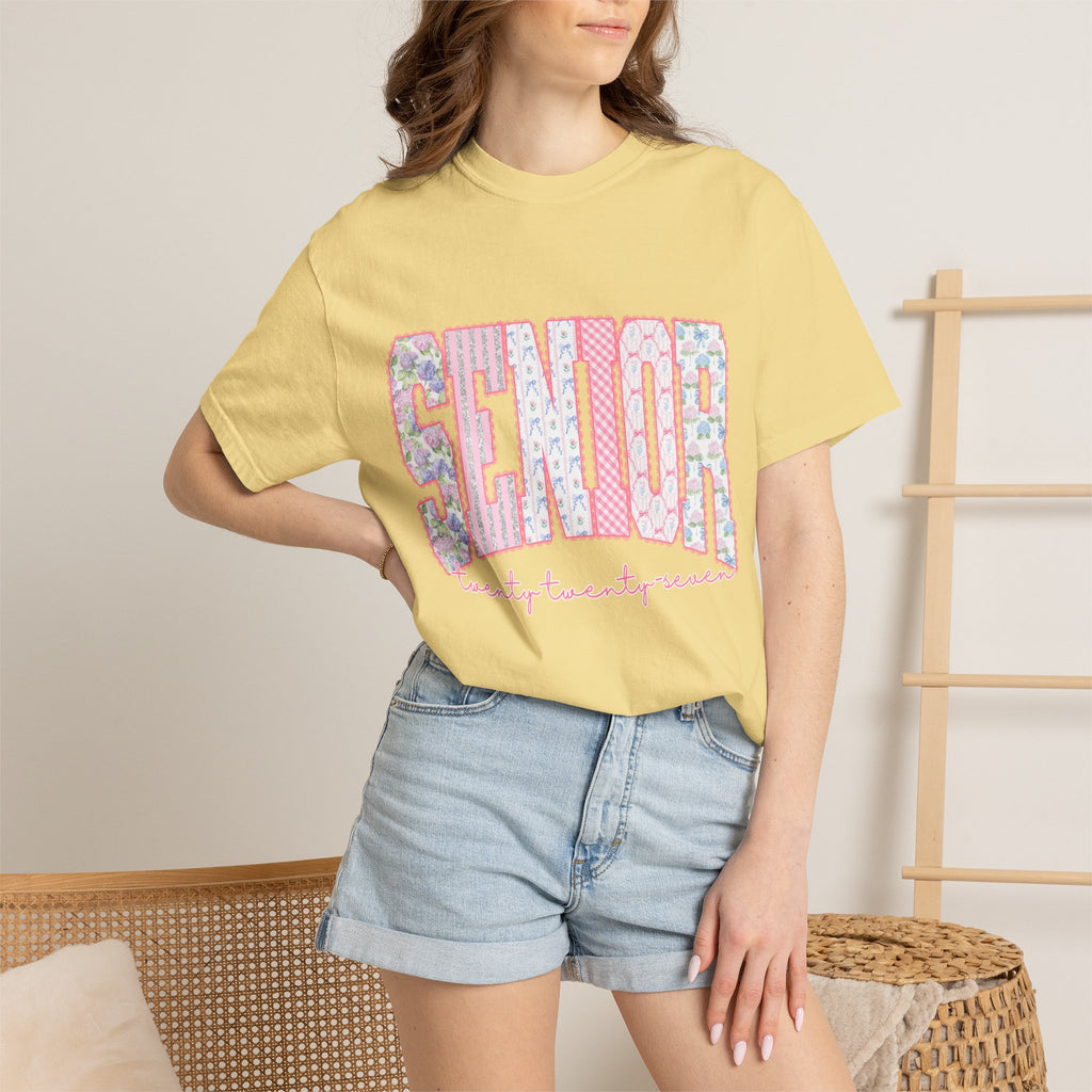 Senior 2027 Floral Patchwork T-Shirt
