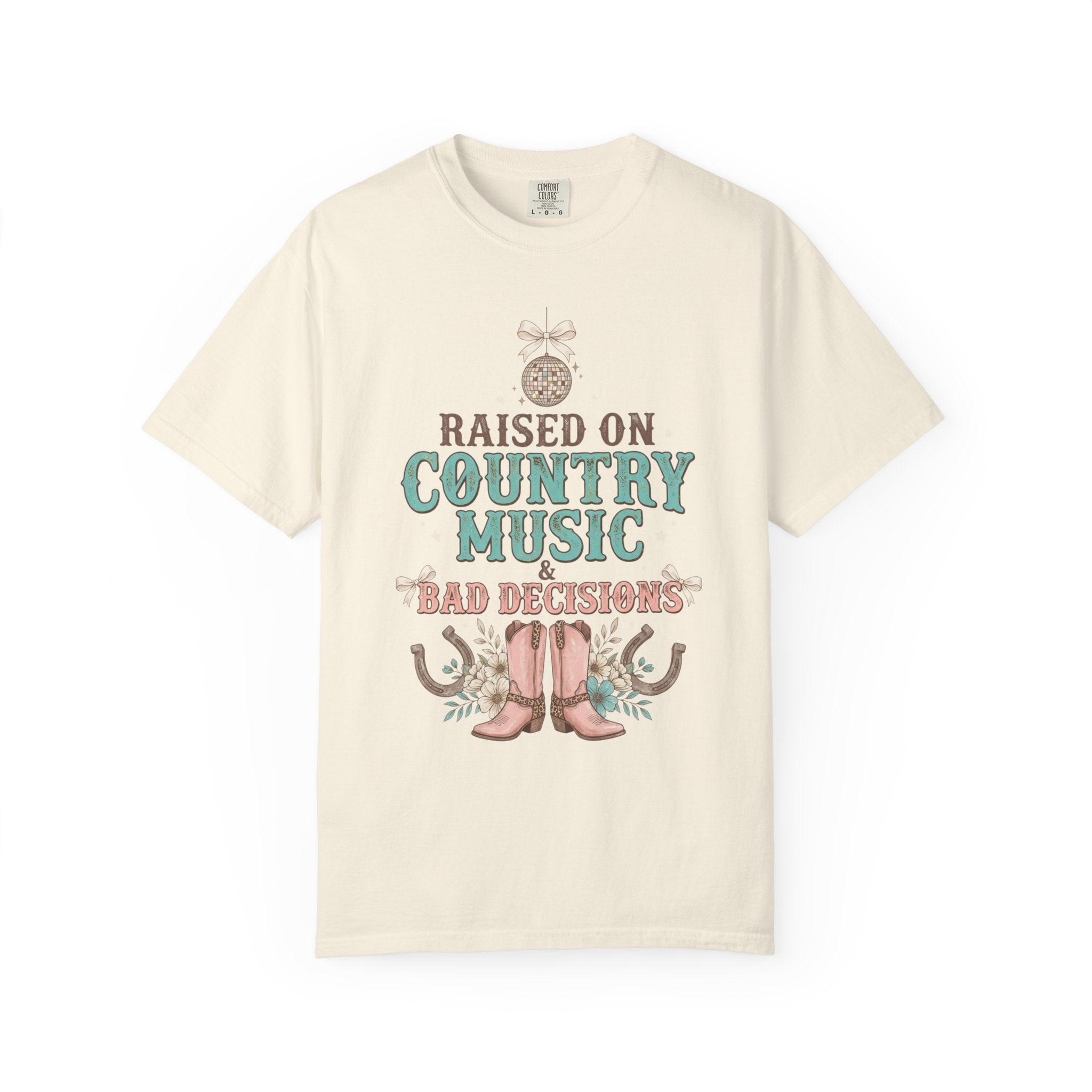 Country Music T-Shirt — "Raised on Country Music & Bad Decisions" Vintage Western Tee