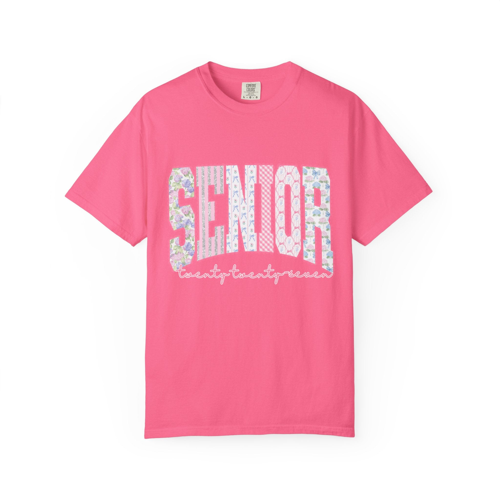 Senior 2027 Floral Patchwork T-Shirt