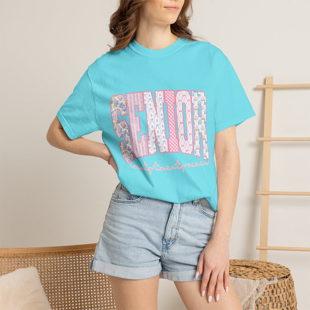 Senior 2027 Floral Patchwork T-Shirt