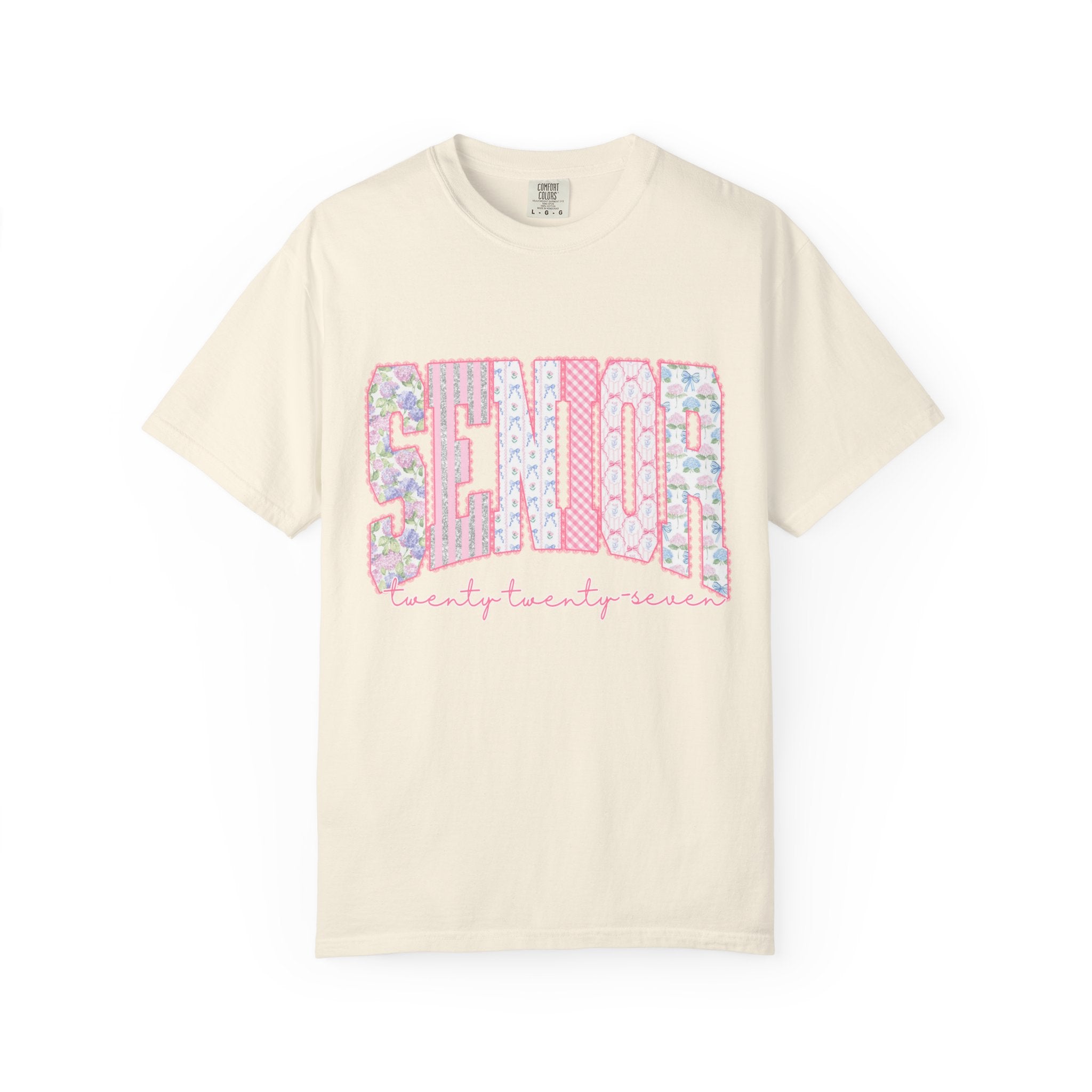 Senior 2027 Floral Patchwork T-Shirt
