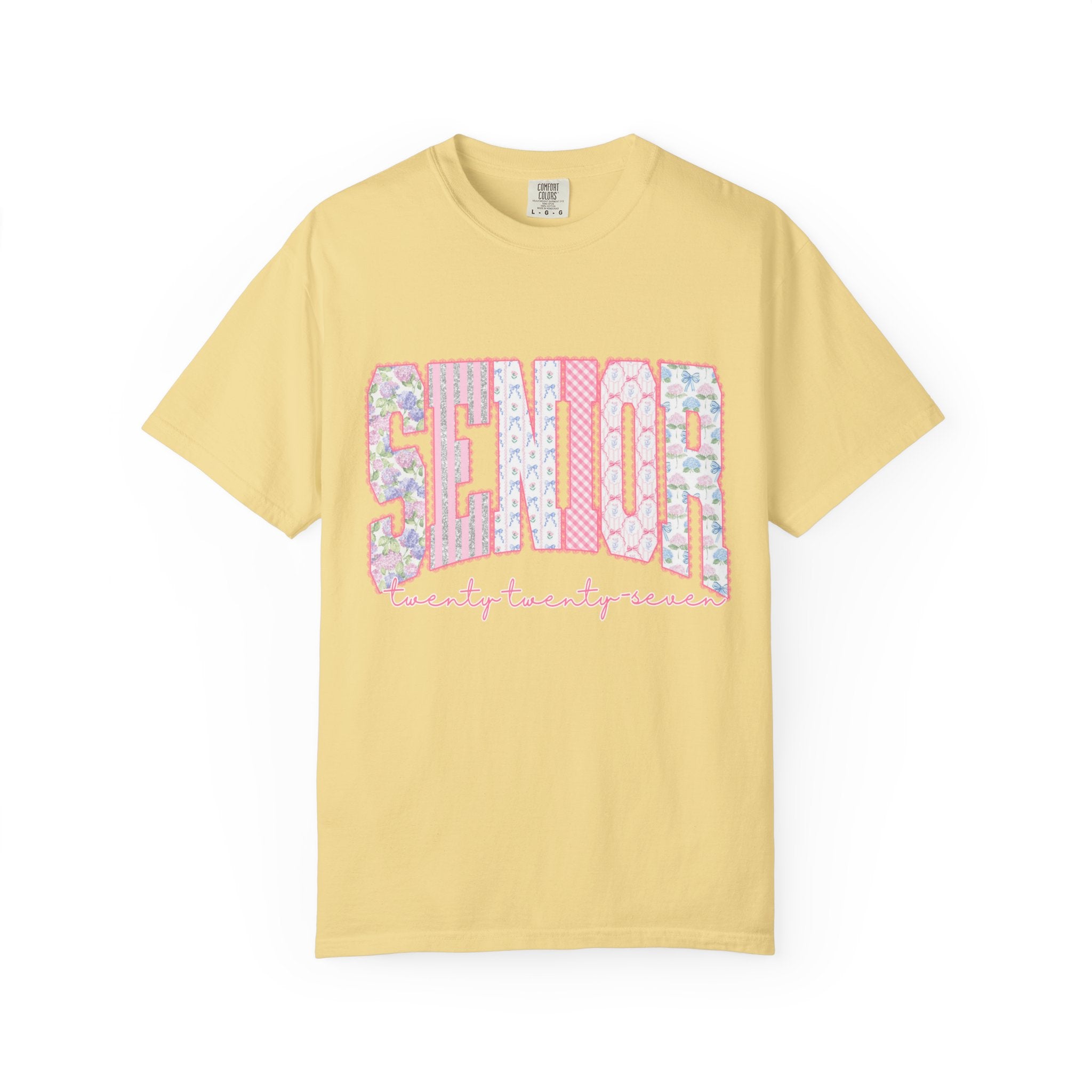 Senior 2027 Floral Patchwork T-Shirt